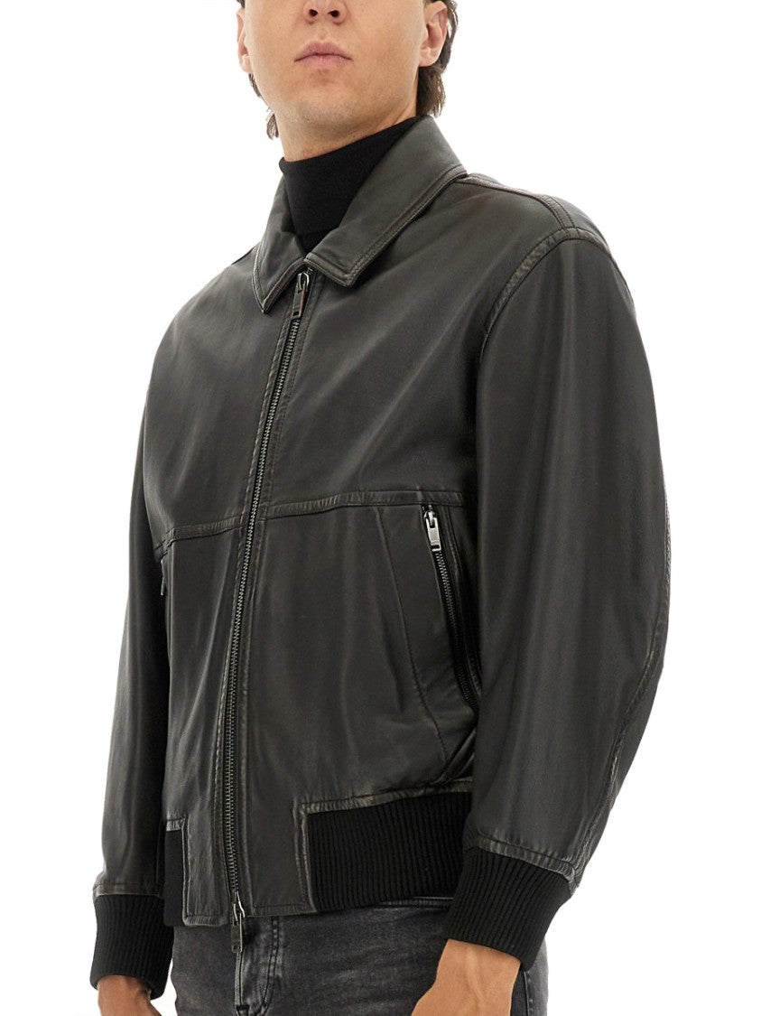 Boss Black Leather Jacket