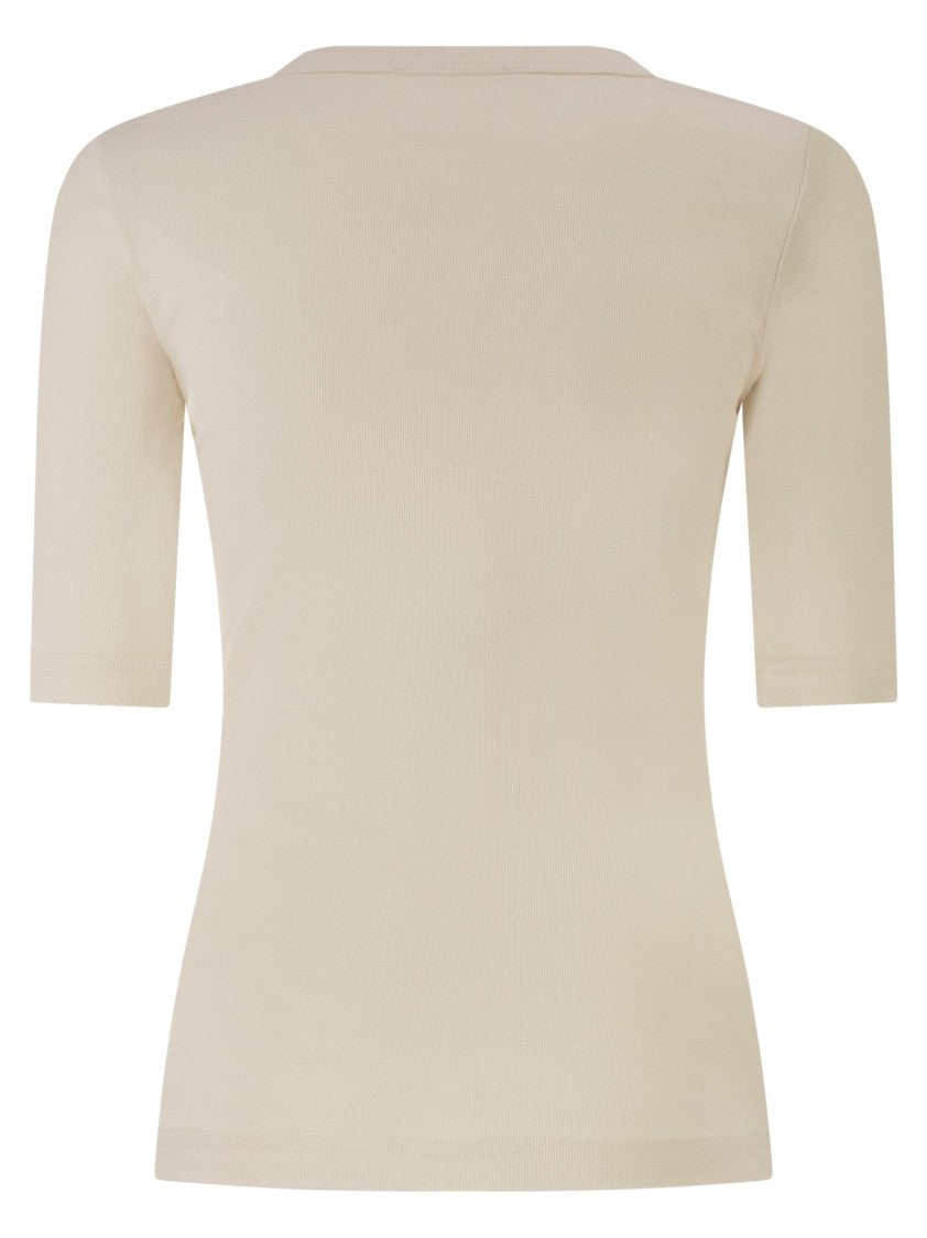 Fabiana Filippi Stretch Cotton T-Shirt With Elegant Pocket