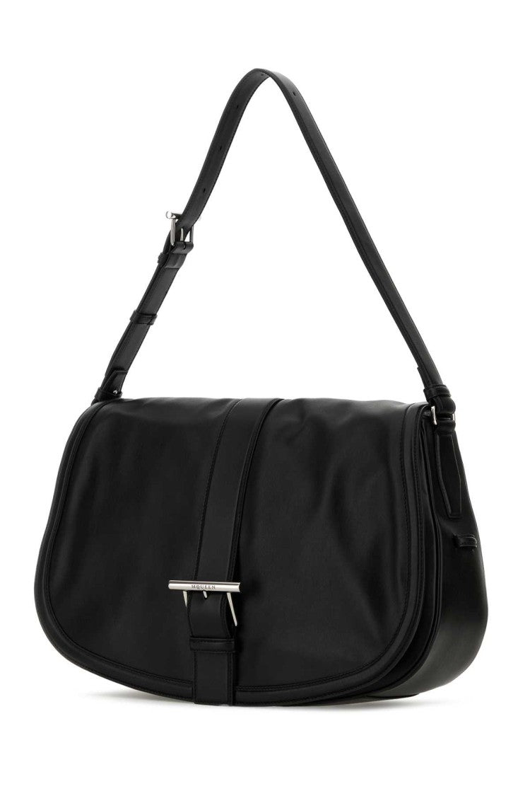 Alexander Mcqueen Black Leather Maxi Satchel Shoulder Bag