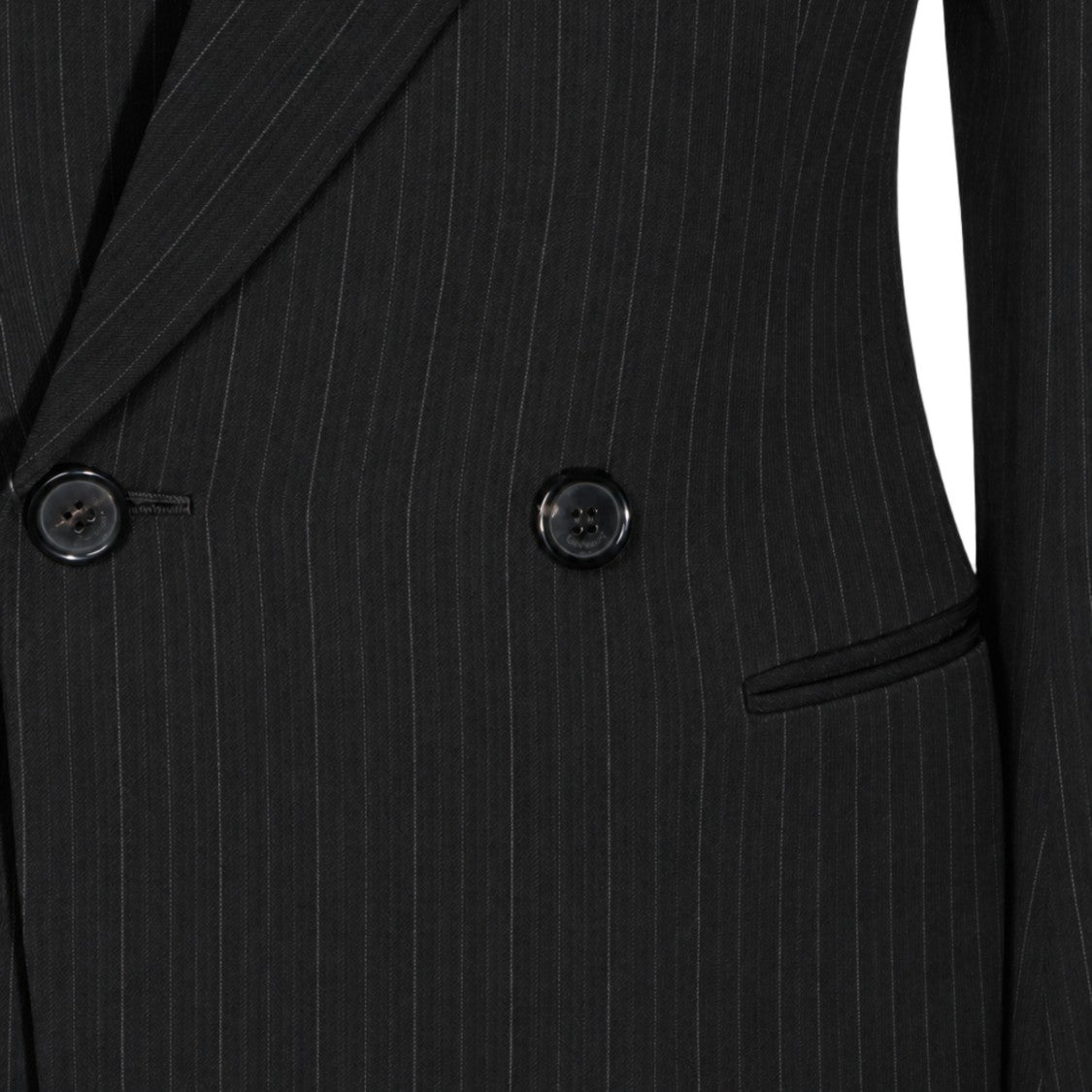 Saint Laurent Double-Breasted Pinstripe Tailored Blazer
