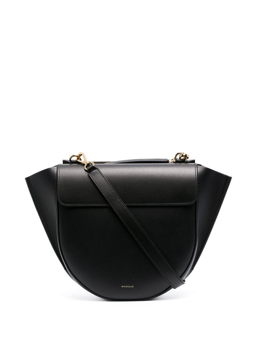 Wandler Semi-Circular Nero Handbag With Flap Closure