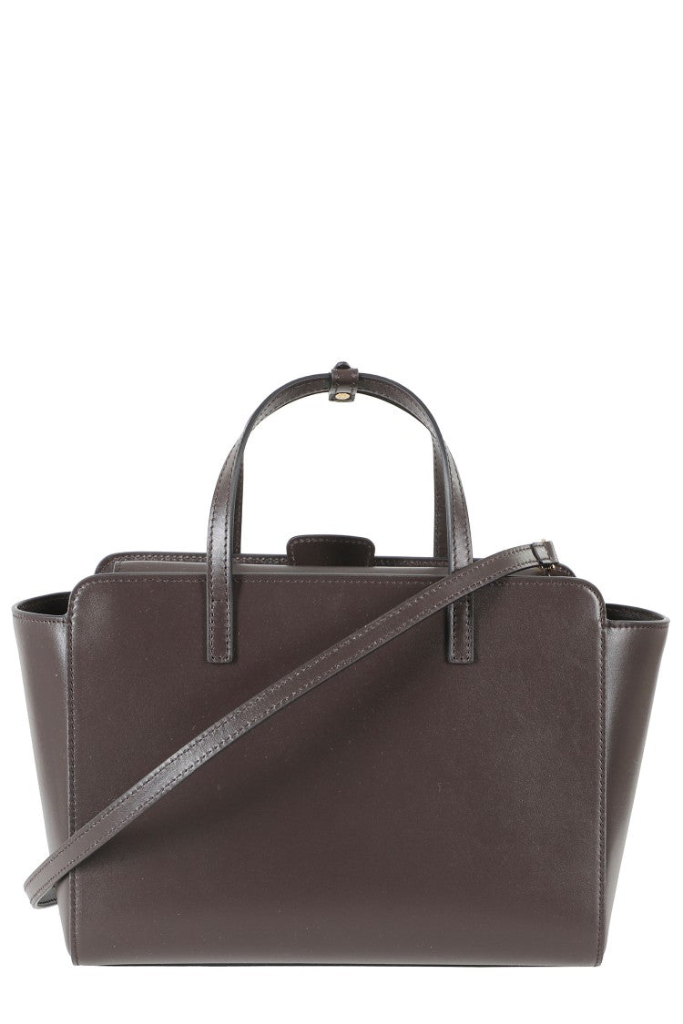 Hidesins Brown M Premiere Double Top Handle Leather Handbag