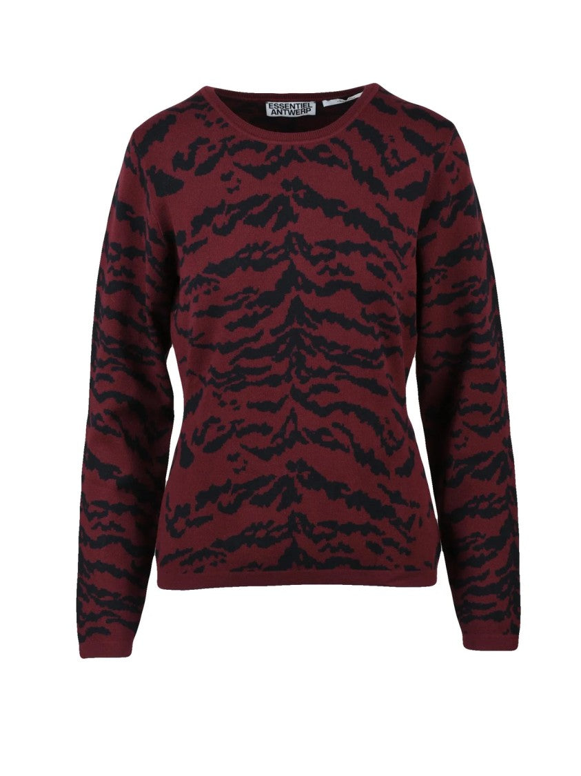 Essentiel Antwerp Two-Tone Stretch Crew Neck Sweater
