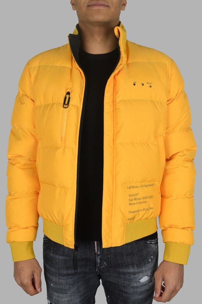 Off-White Reversible Puffer Jacket With Contrasting Design Elements