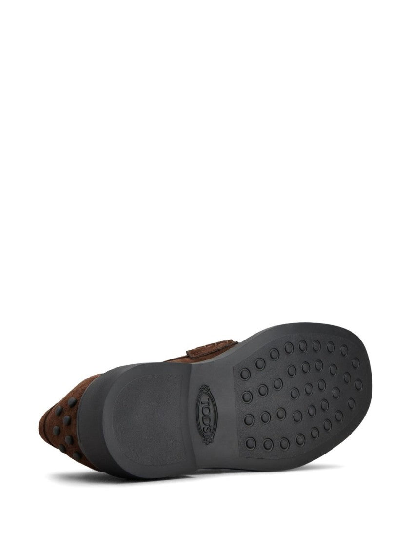 Tod's Brown Classic Suede Penny Loafers