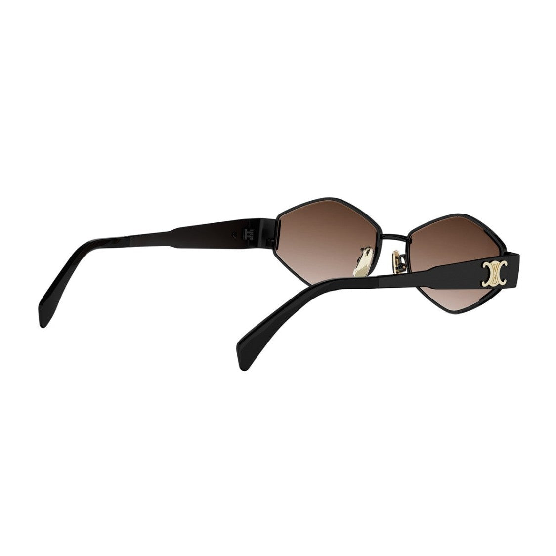 Celine Black Metal Triomphe Geometric Sunglasses