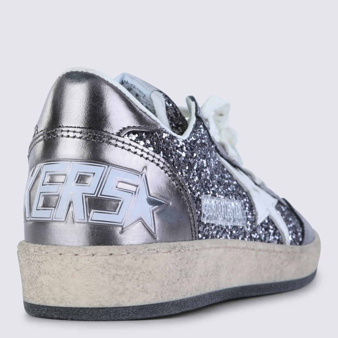 Golden Goose Grey And Purple Leather Ballstar Sneakers