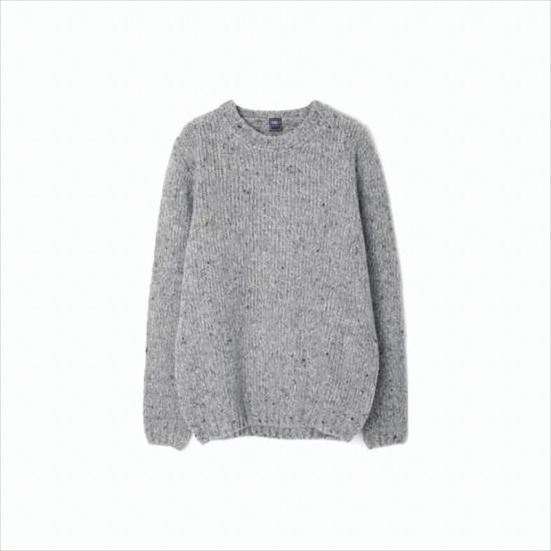 Fedeli Speckled Grey Knit Sweater With Button Details
