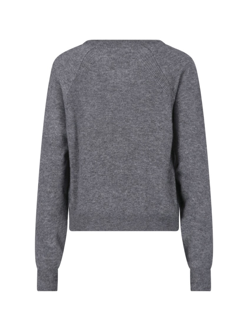 Sa Su Phi Grey V-Neck Cashmere-Blend Sweater
