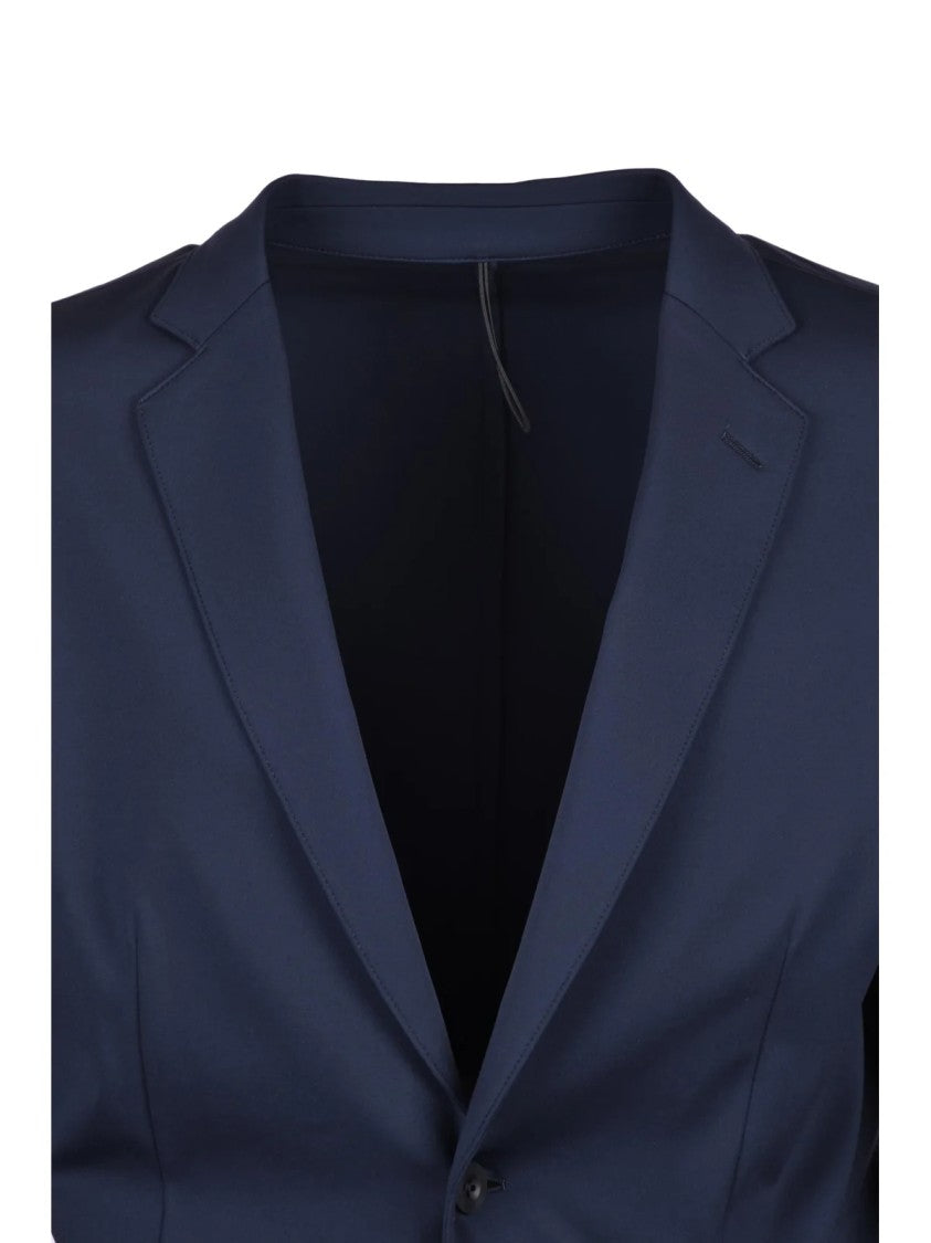 Tombolini Blue Polyamide Elastane Technical Blazer Jacket