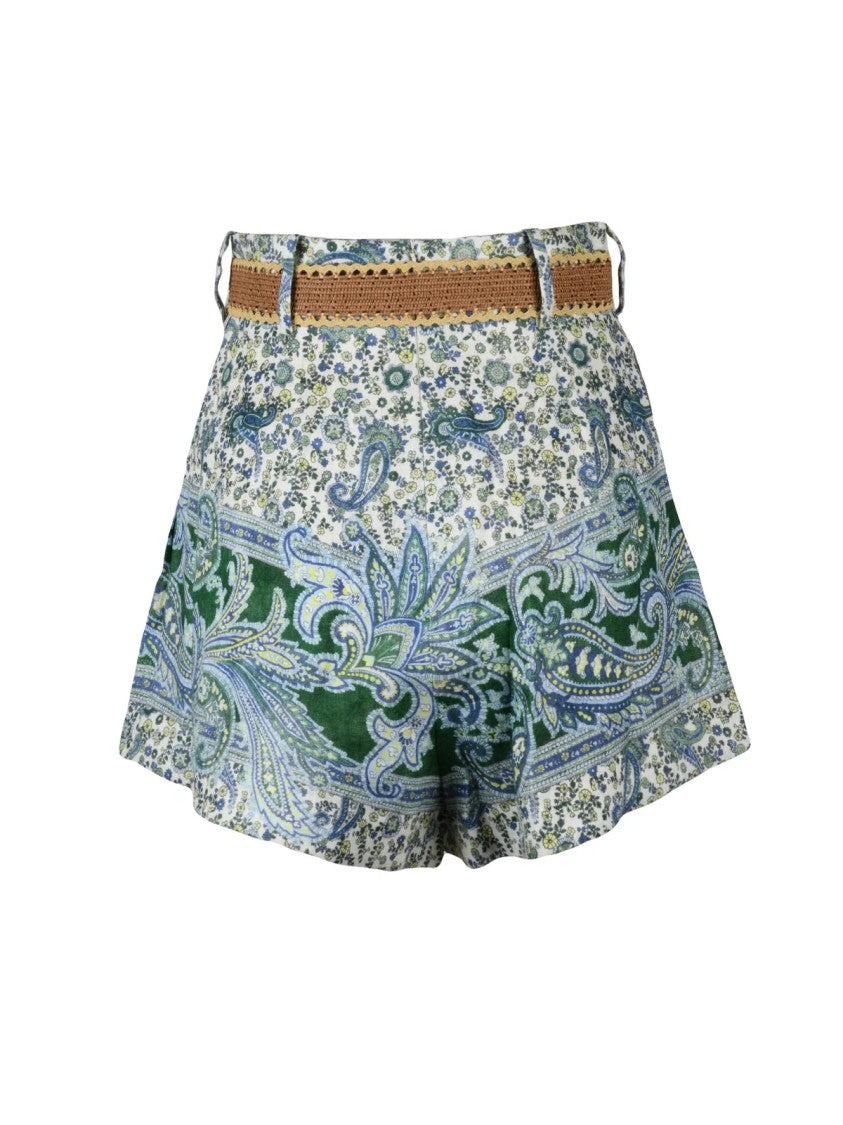 Zimmermann Linen Paisley Shorts