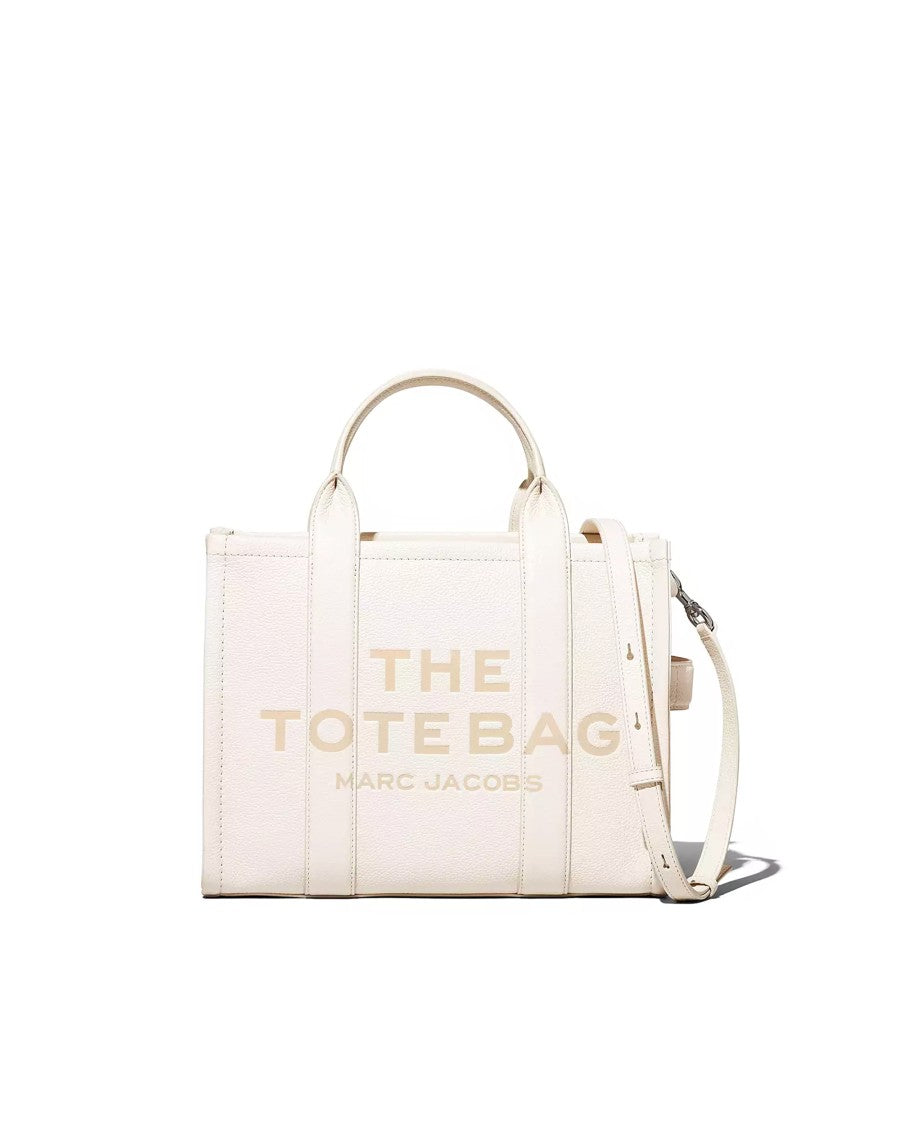 Marc Jacobs Medium Leather Tote Bag With Zip Closure And Adjustable Strap