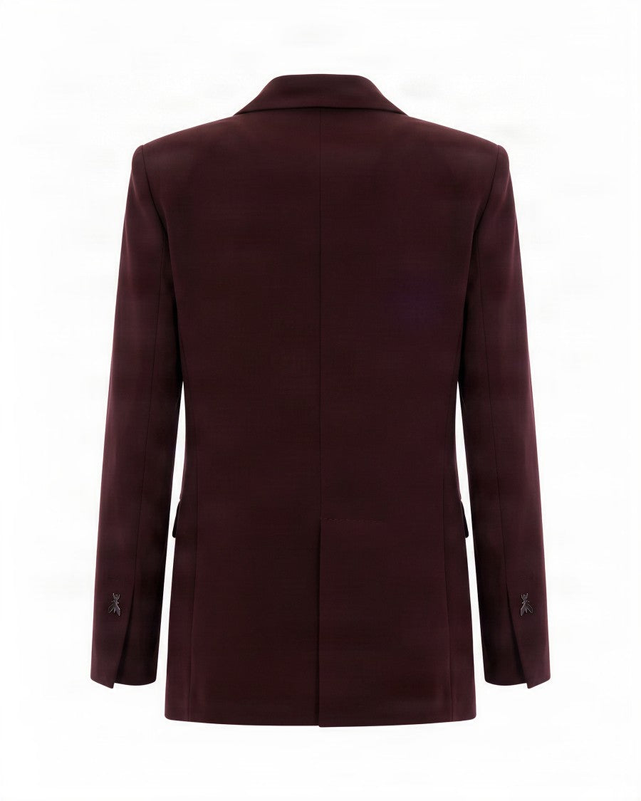 Patrizia Pepe Single-Breasted Tailored Blazer With Notch Lapel And Flap Pockets
