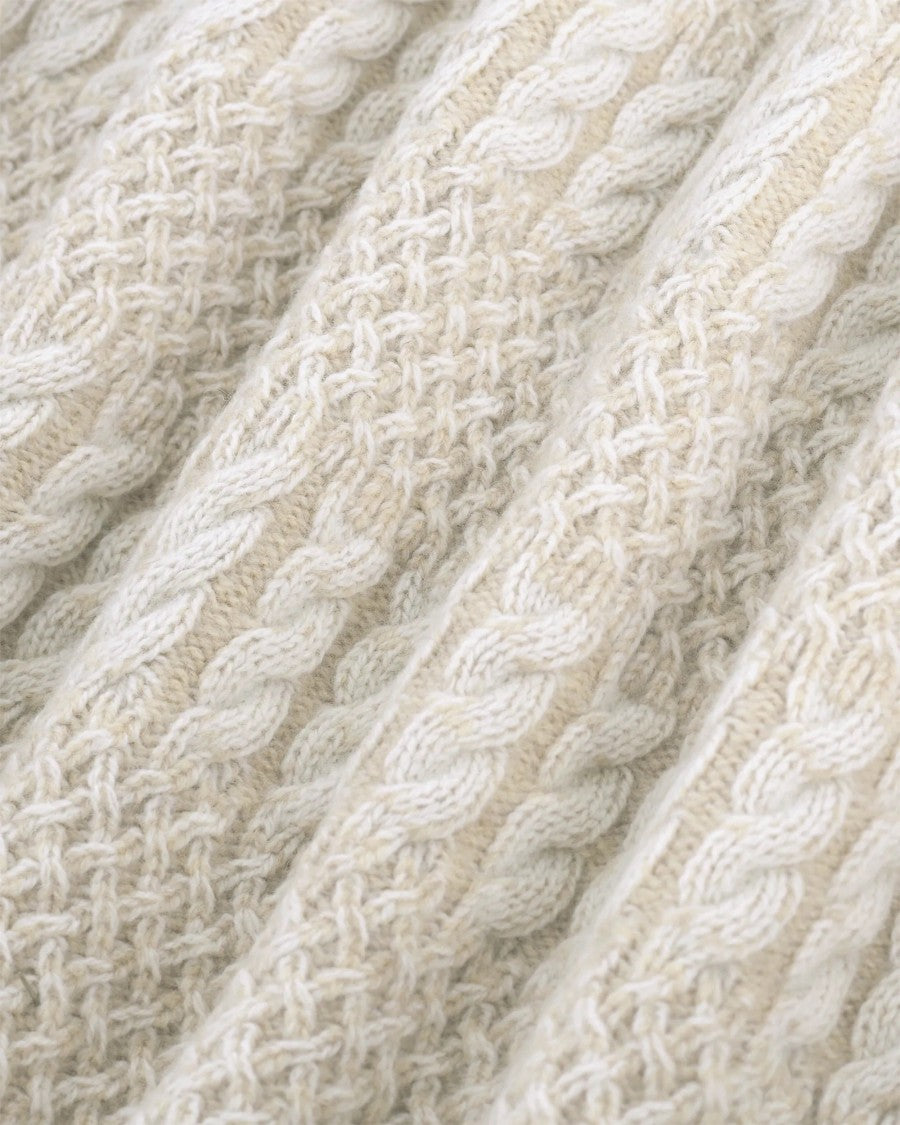 Drôle De Monsieur Off White Two-Tone Torsades Wool Cardigan