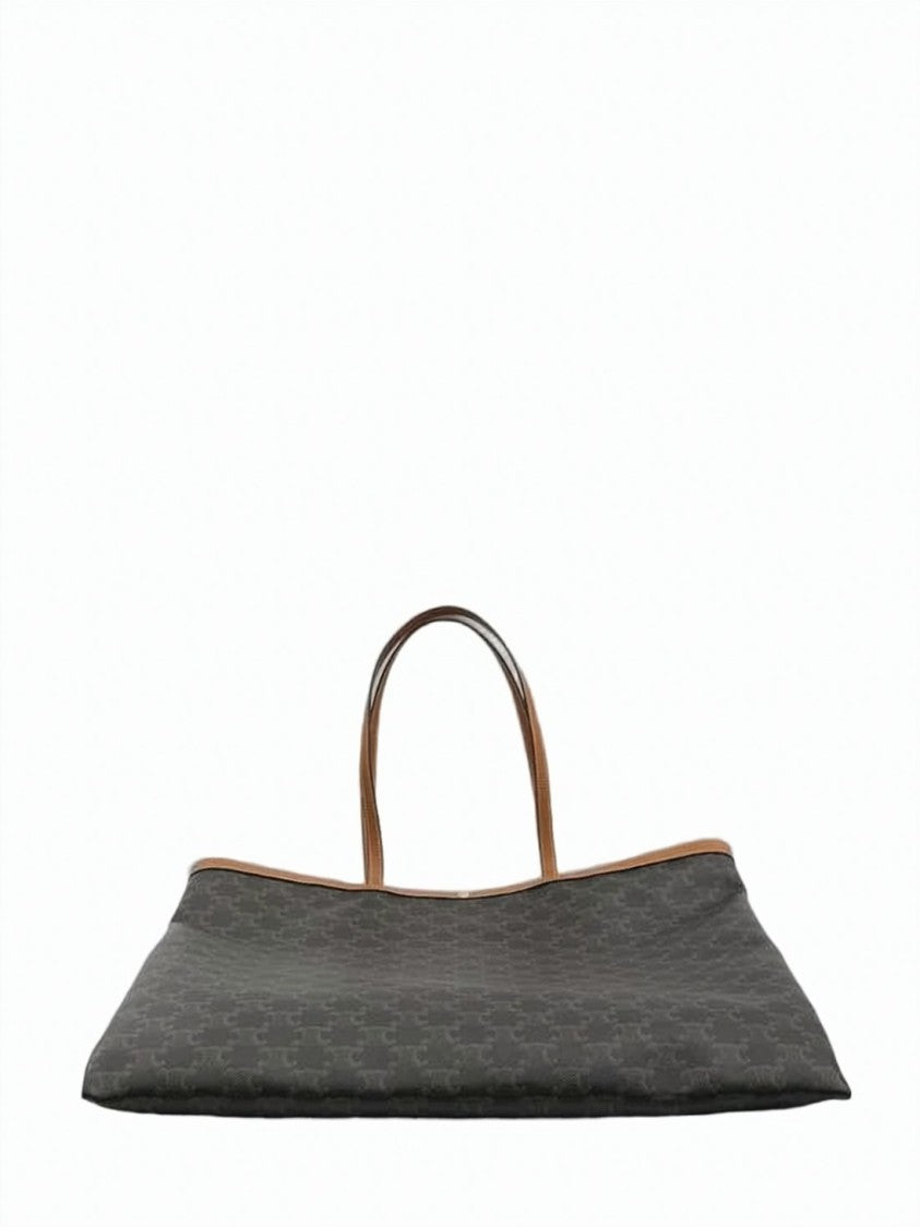 Celine Spacious Tote Bag Featuring Calf Leather And Canvas Construction