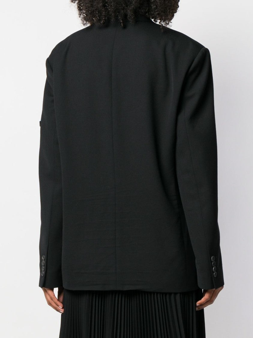 Balenciaga Fluid Viscose Gabardine Jacket With Notch Lapel And Button Detailing