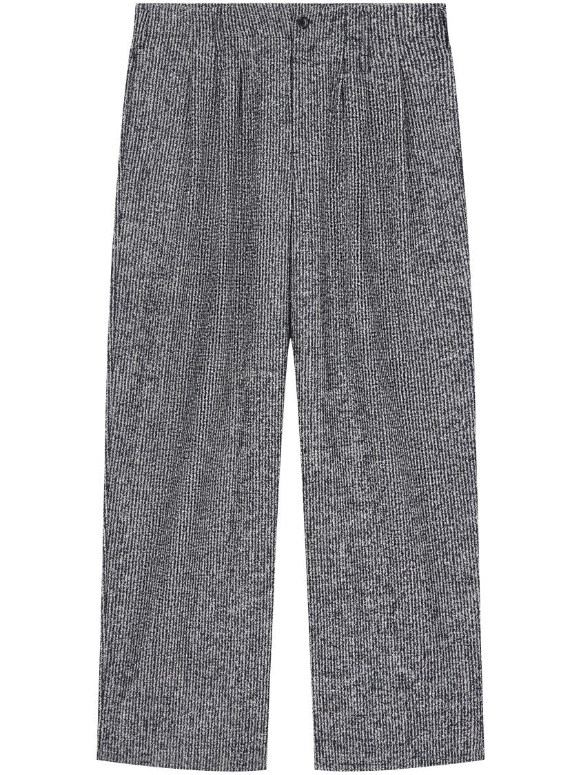 Emporio Armani Grey Tailored Textured Fabric Formal Pants