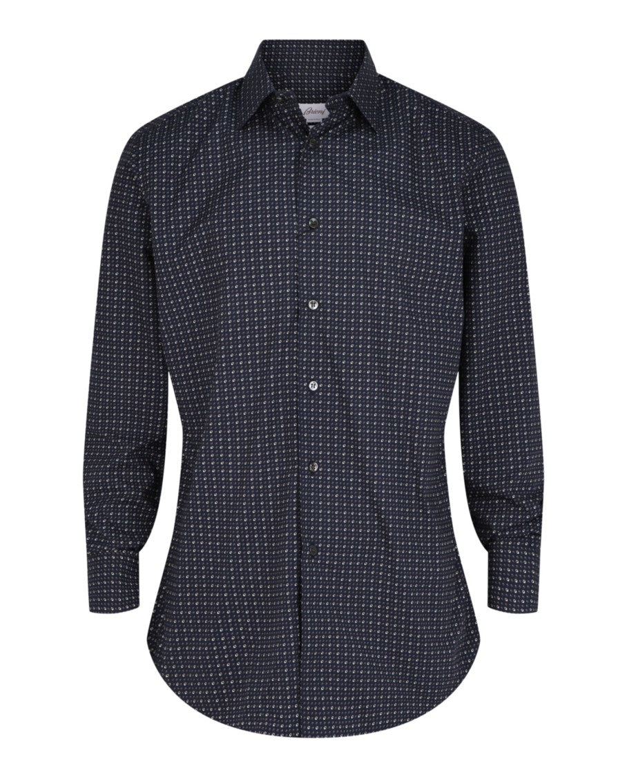 Brioni Slim-Fit Micro-Geometric Print Shirt