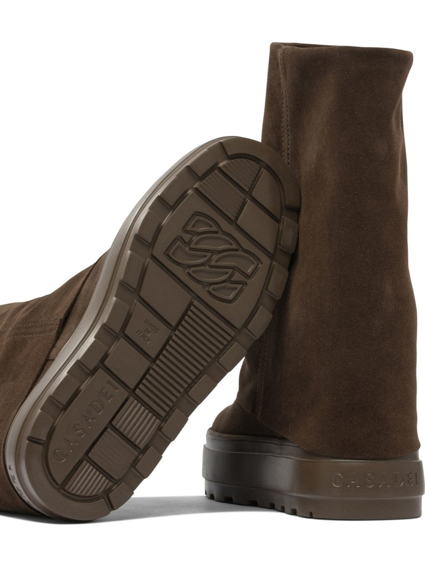 Casadei Slouchy Suede Ankle Boots