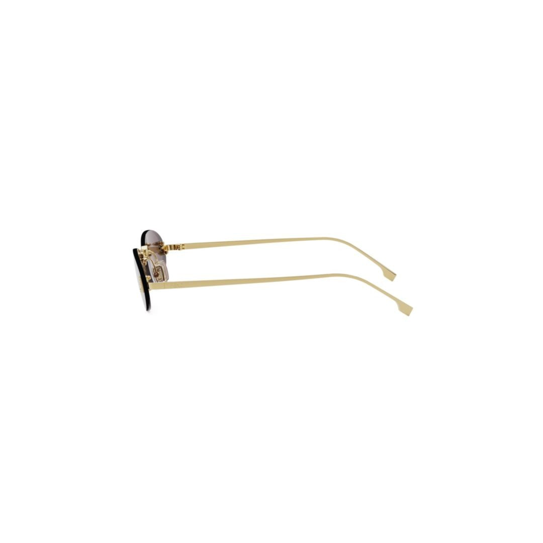 Fendi Oval Lens Sunglasses With Gold-Toned Frame And Tinted Lenses