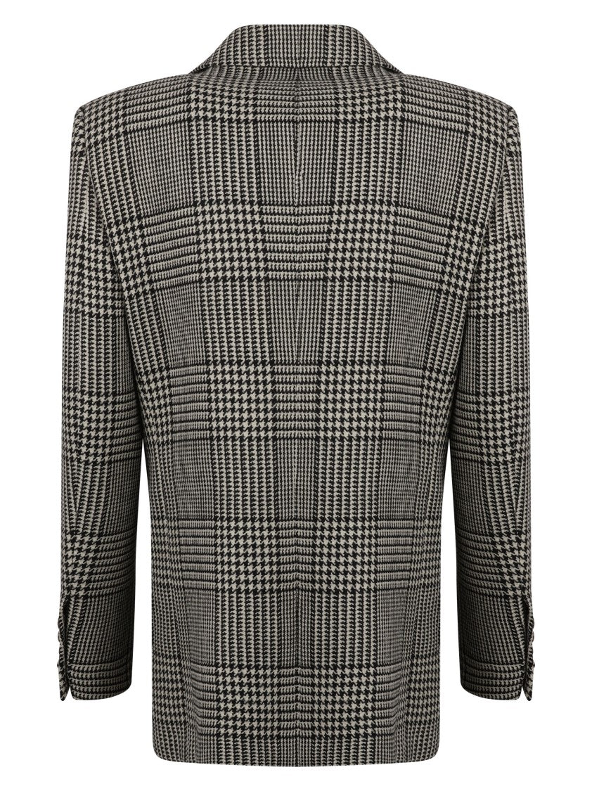 Valentino Garavani Double-Breasted Check Pattern Jacket