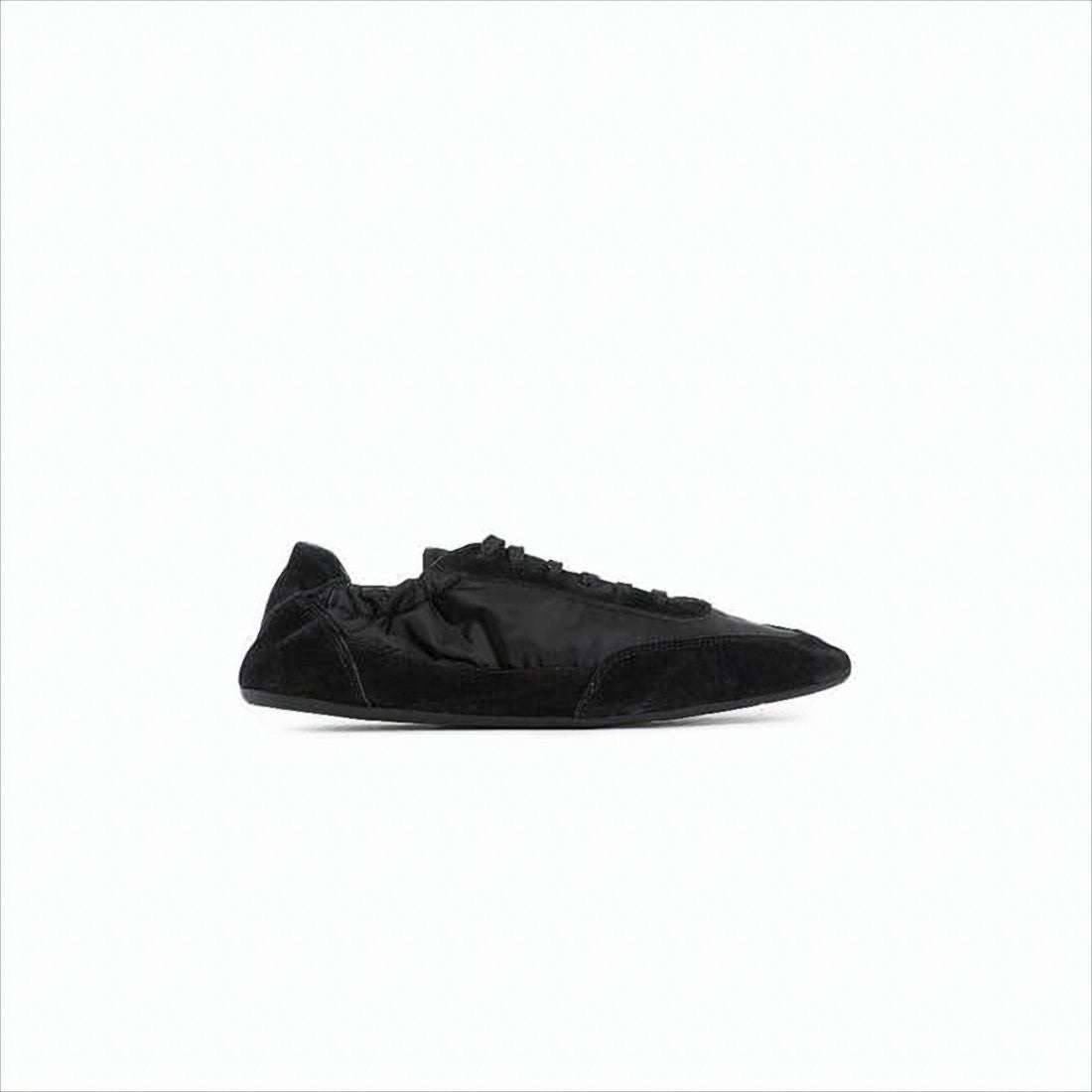 Prada Low-Profile Black Sneakers With Suede Panels