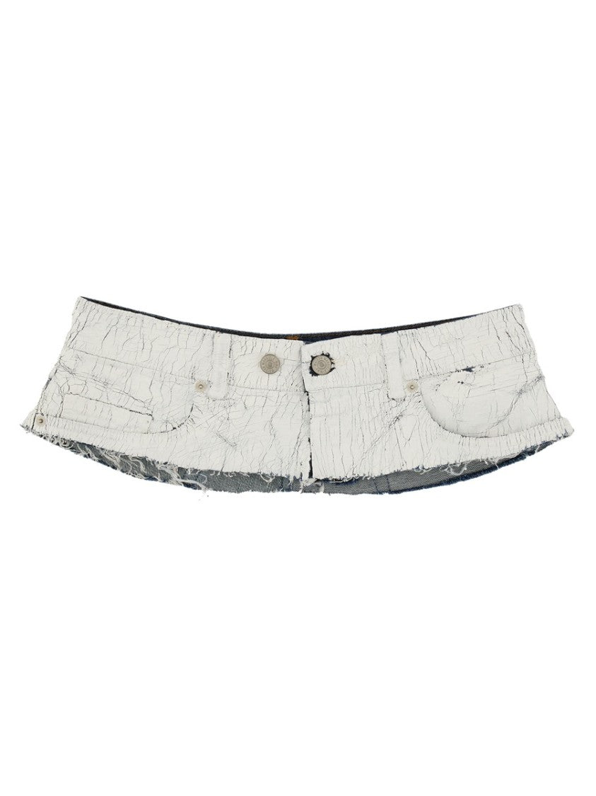 Mm6 By Maison Margiela Crinkled Texture Denim Belt
