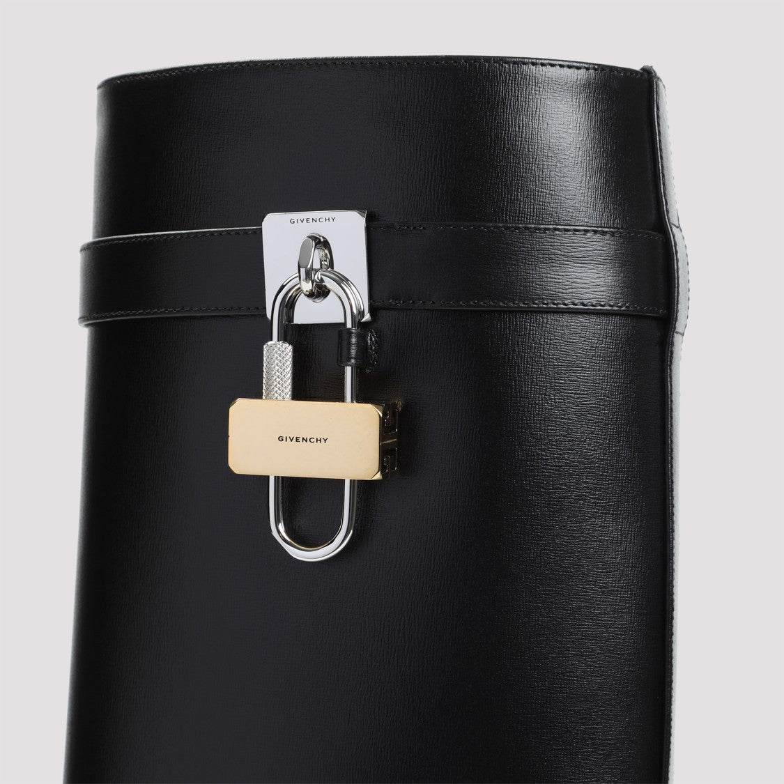 Givenchy Black Calf Leather Shark Lock Pant 90 Ankle Boots