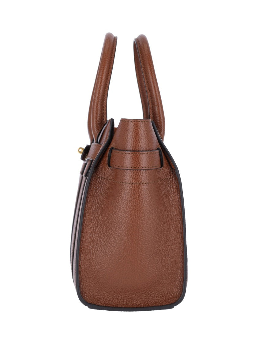 Mulberry Brown Zipped Bayswater Hammered Leather Shoulder Bag