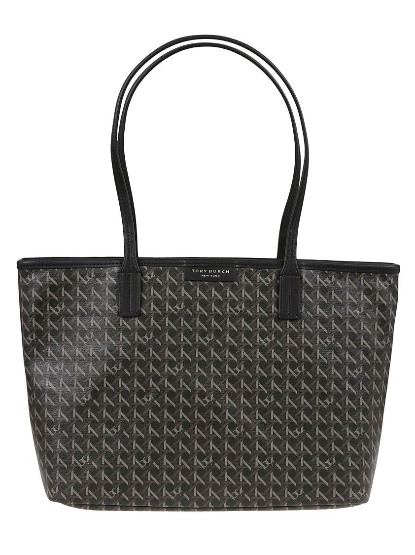 Tory Burch Water-Resistant Coated Canvas Shopper Bag With Leather Trim