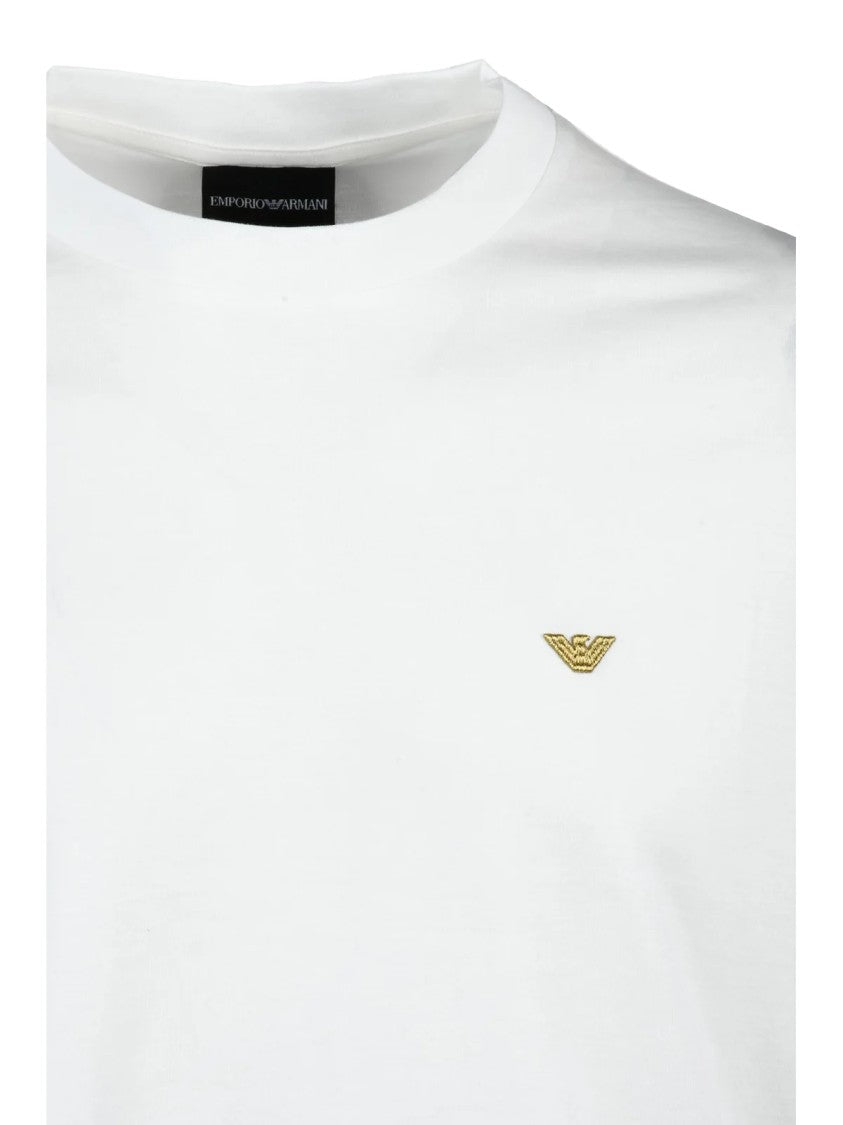 Emporio Armani Lyocell Cotton Blend T-Shirt With Crew Neck Design