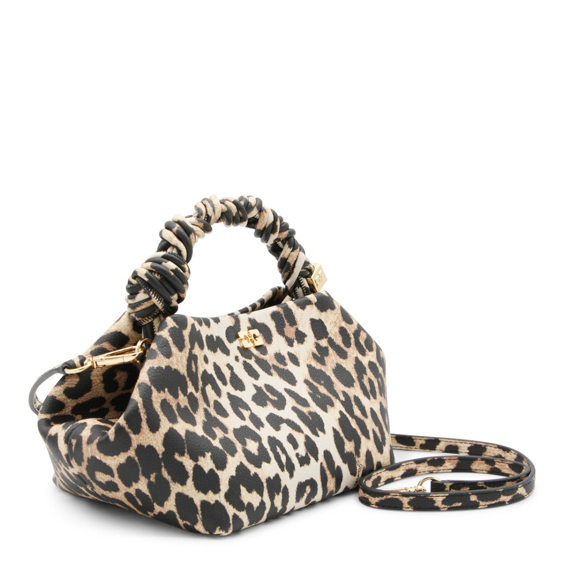 Ganni Leopard Top Handle Bag
