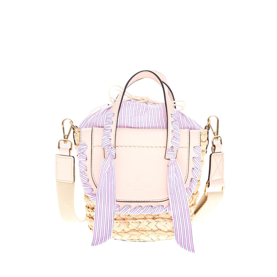 Cuba Lab Habanera Leather And Rafia Bag