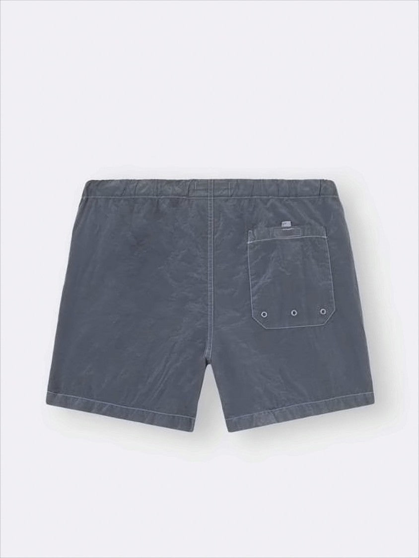 Stone Island Muted Grey Crinkled Texture Shorts