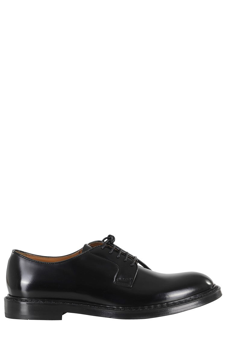 Doucal's Brushed Leather Derby Lace-Up Shoes