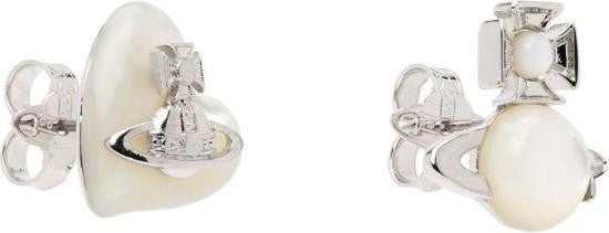 Vivienne Westwood Polished Oval Earrings With Metallic Emblem