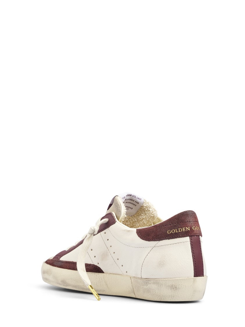 Golden Goose Low-Top Sneakers With Distressed White Leather And Cocco Printed Star