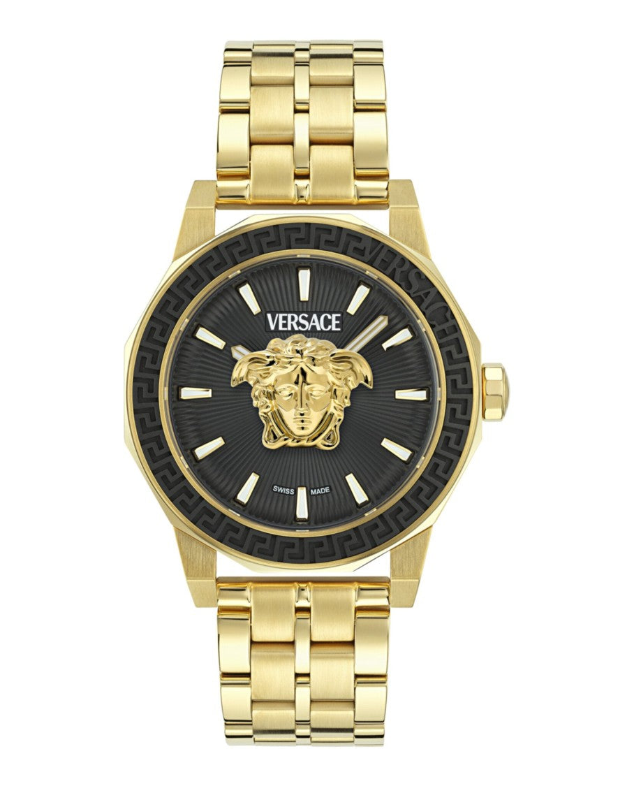 Versace Medusa Deco Bracelet Watch With Silver Guilloche Dial