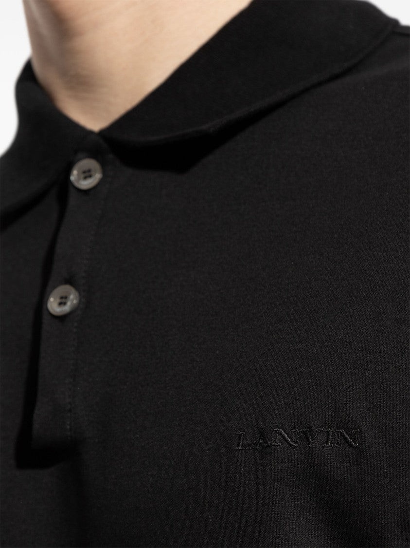 Lanvin Black Polo Classique Tailored Cotton Polo