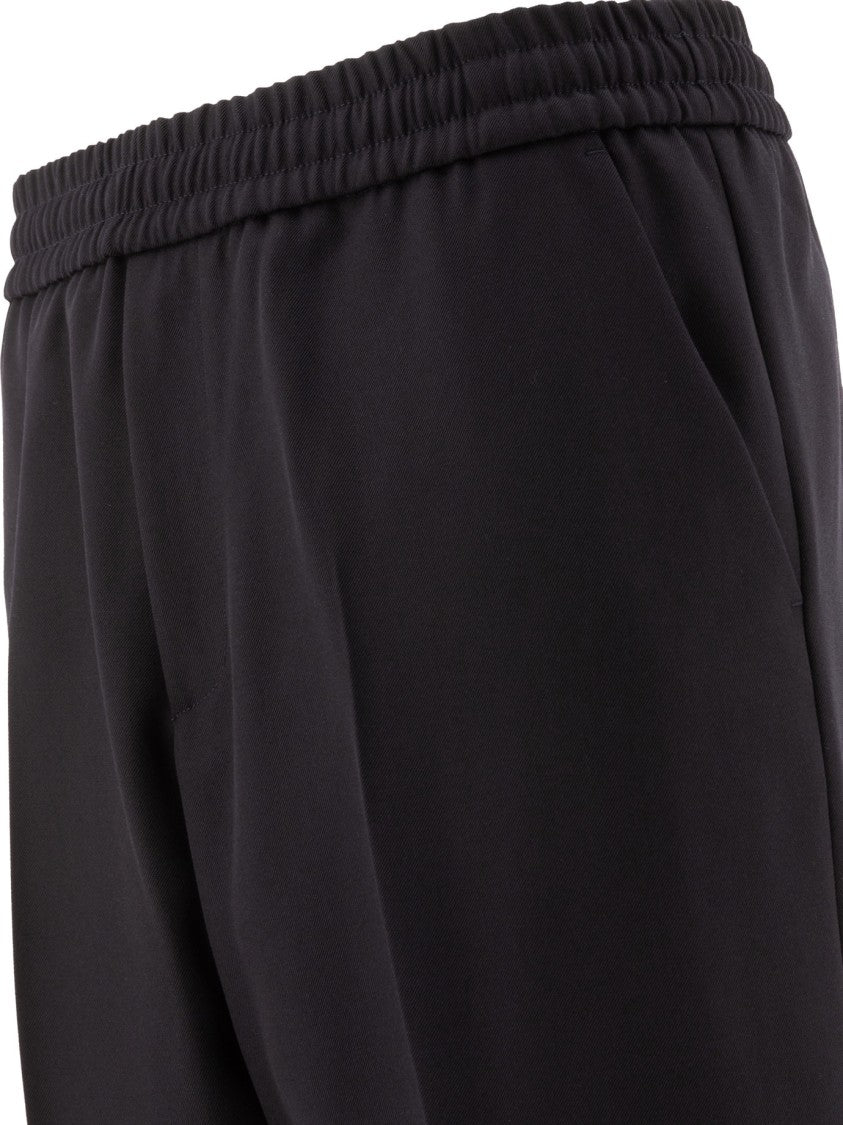 Golden Goose Wide Fit Black Wool Jogging Pants