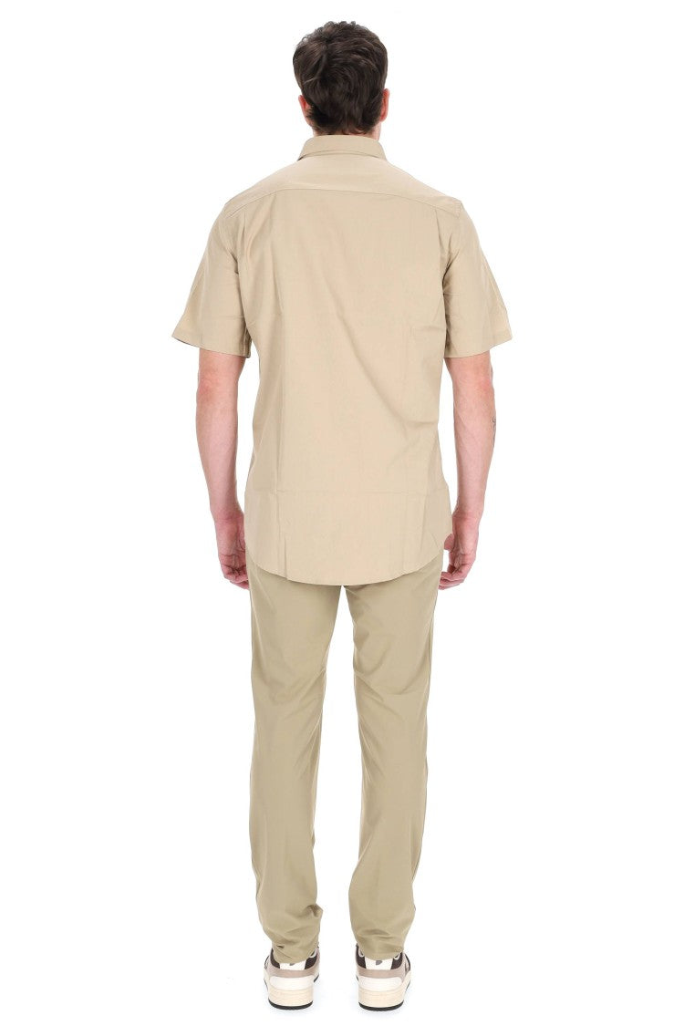 A.P.C. Beige Short-Sleeve Cotton Poplin Shirt