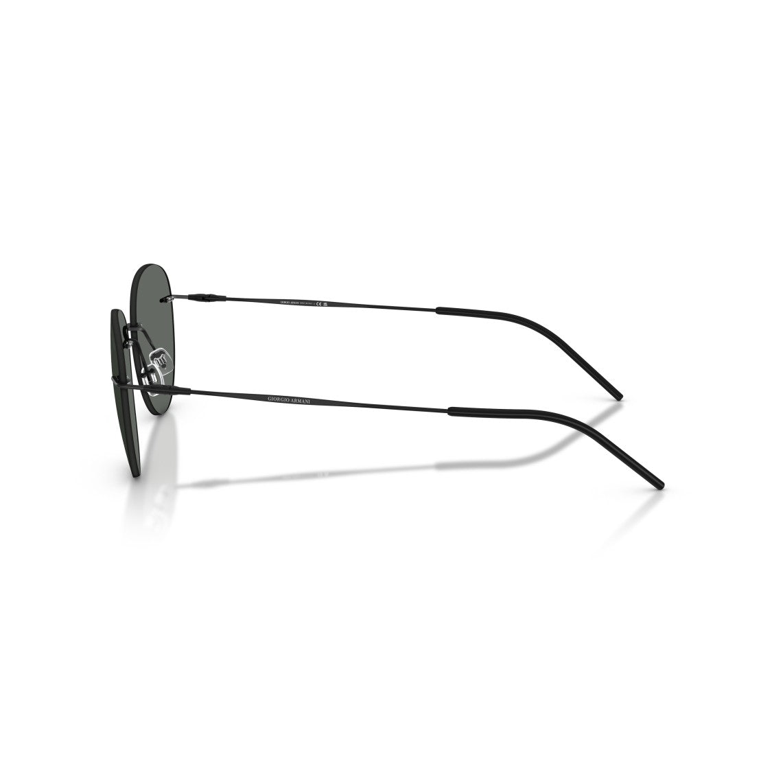 Giorgio Armani 0Ar6182 Rimless Dark Lens Sunglasses With Thin Metal Frame
