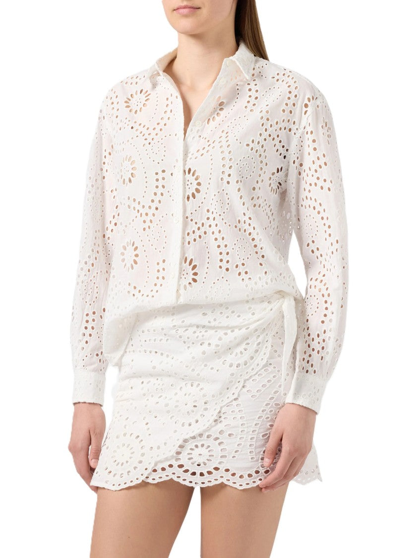 Mc2 Saint Barth Eyelet Fabric Top Skirt Set