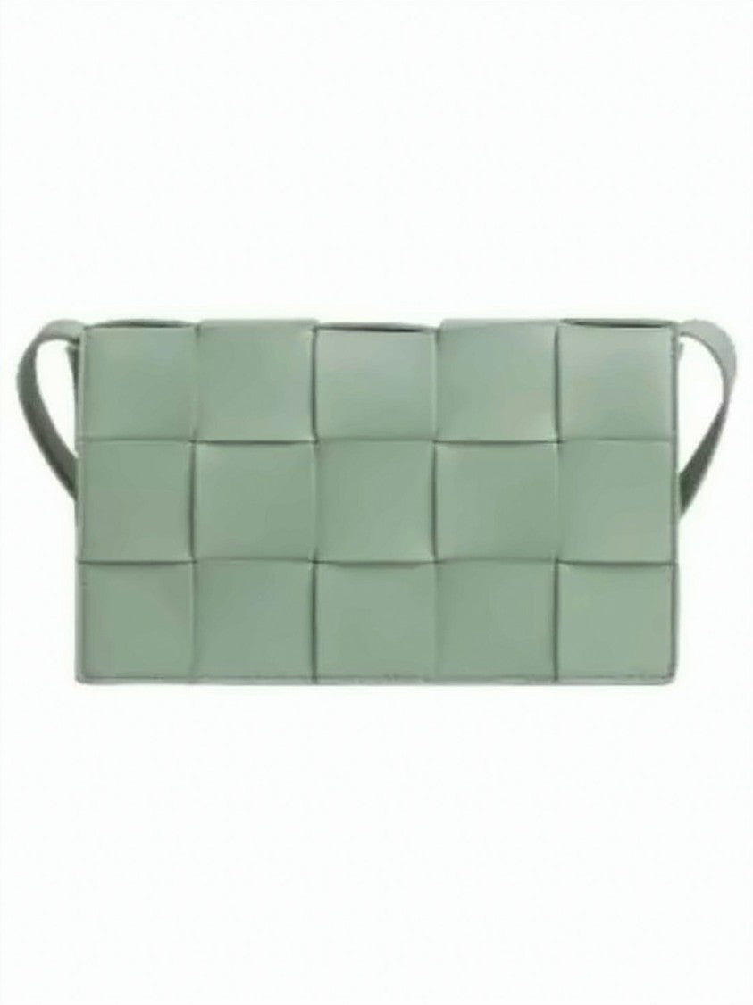 Bottega Veneta Large Woven Pattern Lambskin Crossbody Bag