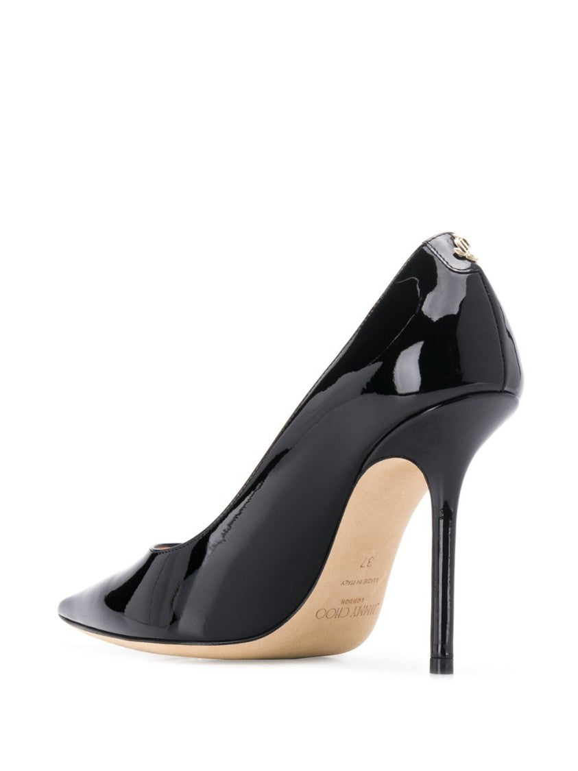 Jimmy Choo Black Pointed-Toe Patent Leather Pumps