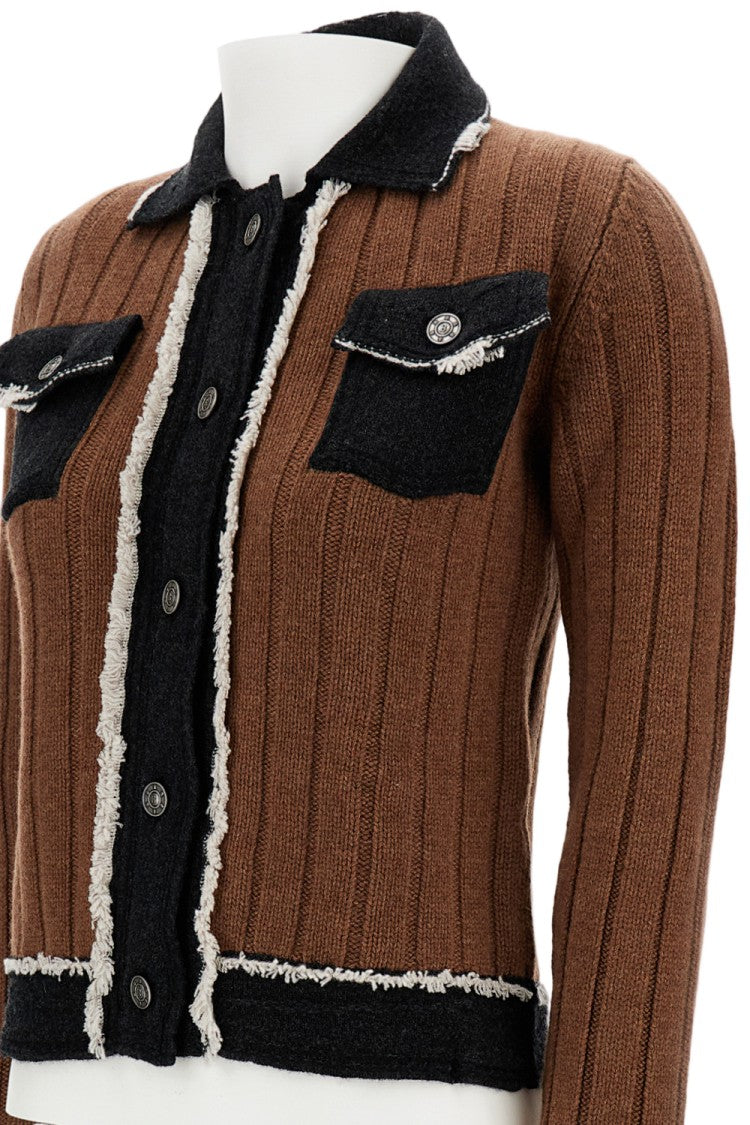 Barrie Cotton And Wool Blend Hybrid Denim Jacket