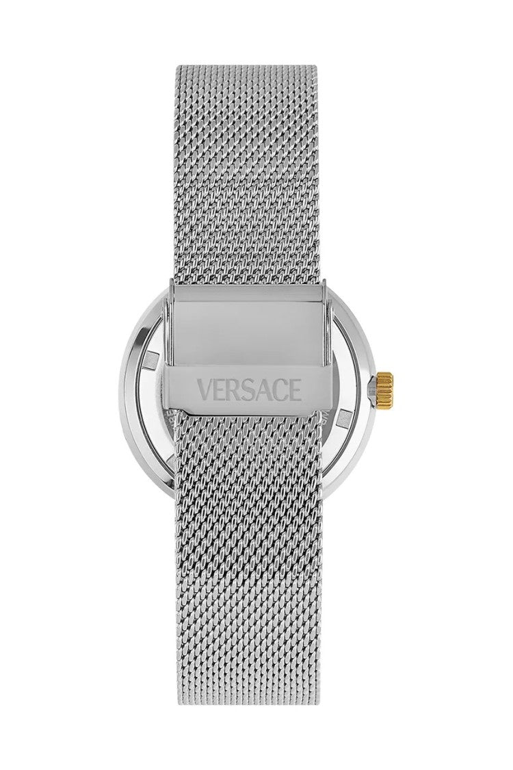 Versace Mythos Stainless Steel Quartz Watch With Silver Grey Dial