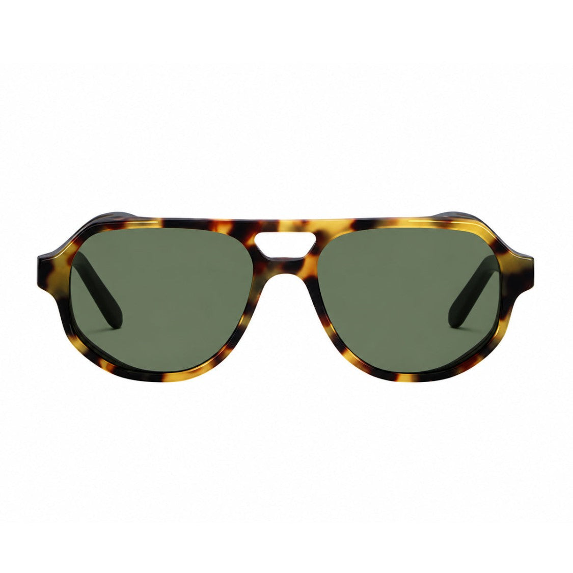 L.G.R. Havana Acetate Sunglasses With Green Matte Lenses