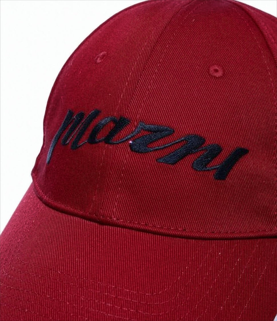 Marni Deep Red Cotton Baseball Cap With Embroidered Lettering