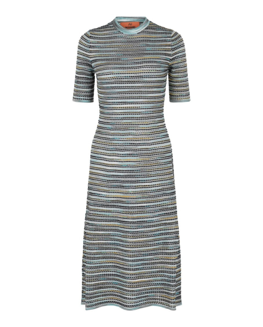 M Missoni Striped Crochet Midi Dress